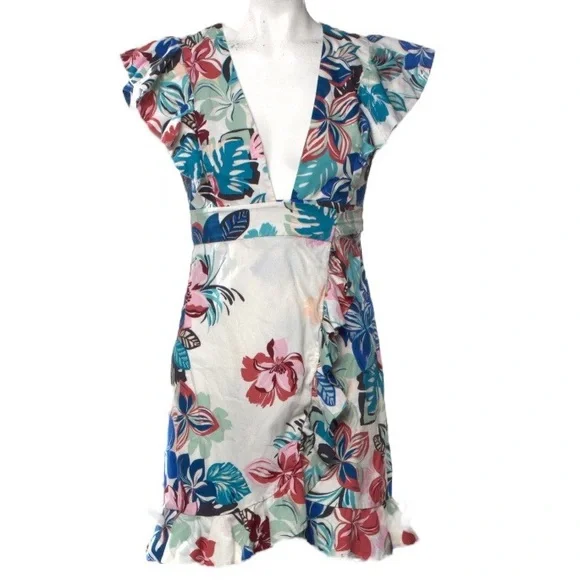 Alexis X REVOLVE Adena Mini Floral Wrap Dress XS - Picture 4 of 4